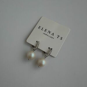 637 Silver and White Pearl Earrings